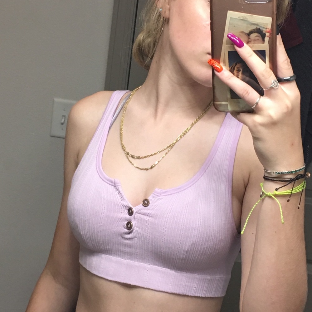 Purple ribbed urban outfitters cropped tank